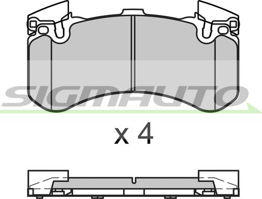SIGMAUTO SPB654 - Комплект спирачно феродо, дискови спирачки vvparts.bg