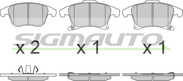 SIGMAUTO SPB655 - Комплект спирачно феродо, дискови спирачки vvparts.bg