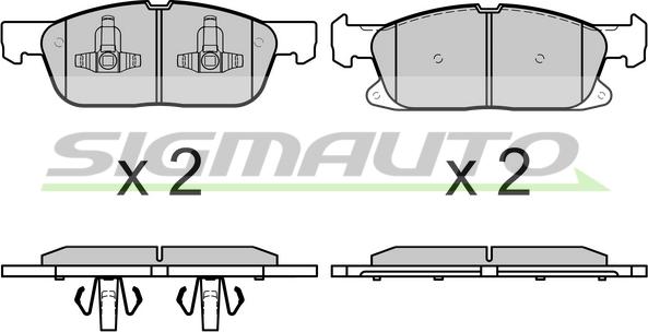 SIGMAUTO SPB666 - Комплект спирачно феродо, дискови спирачки vvparts.bg