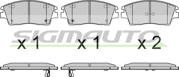 SIGMAUTO SPB660 - Комплект спирачно феродо, дискови спирачки vvparts.bg