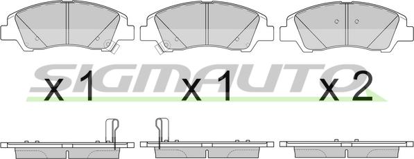 SIGMAUTO SPB606 - Комплект спирачно феродо, дискови спирачки vvparts.bg