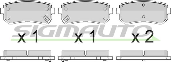 SIGMAUTO SPB614 - Комплект спирачно феродо, дискови спирачки vvparts.bg