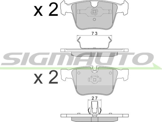 SIGMAUTO SPB610 - Комплект спирачно феродо, дискови спирачки vvparts.bg