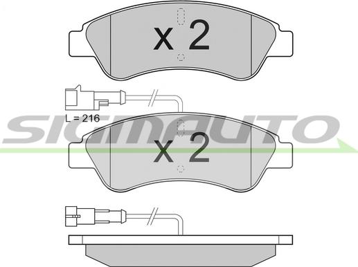 SIGMAUTO SPB612 - Комплект спирачно феродо, дискови спирачки vvparts.bg