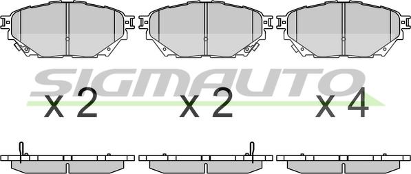 SIGMAUTO SPB685 - Комплект спирачно феродо, дискови спирачки vvparts.bg