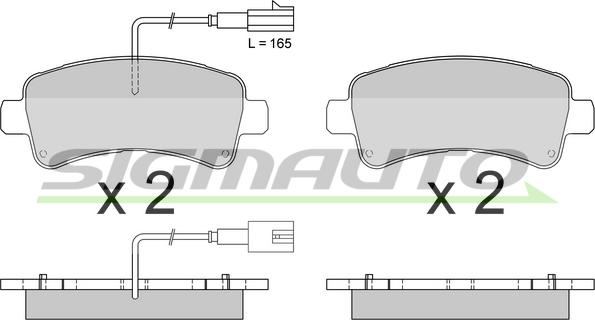 SIGMAUTO SPB681 - Комплект спирачно феродо, дискови спирачки vvparts.bg