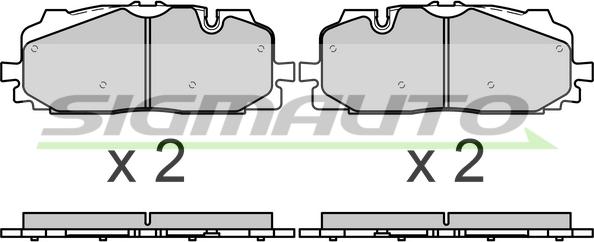 SIGMAUTO SPB687 - Комплект спирачно феродо, дискови спирачки vvparts.bg