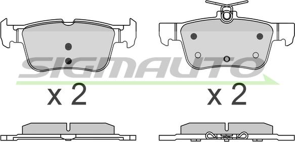 SIGMAUTO SPB637 - Комплект спирачно феродо, дискови спирачки vvparts.bg