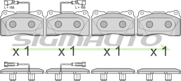 SIGMAUTO SPB678 - Комплект спирачно феродо, дискови спирачки vvparts.bg