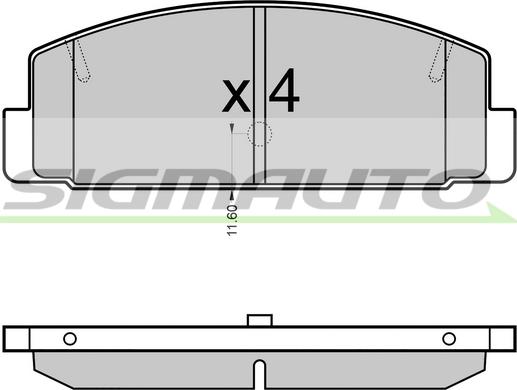 SIGMAUTO SPB090 - Комплект спирачно феродо, дискови спирачки vvparts.bg