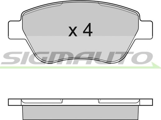 SIGMAUTO SPB040 - Комплект спирачно феродо, дискови спирачки vvparts.bg