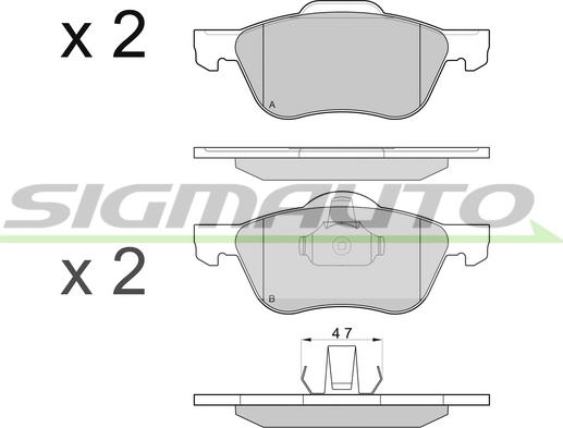 SIGMAUTO SPB048 - Комплект спирачно феродо, дискови спирачки vvparts.bg