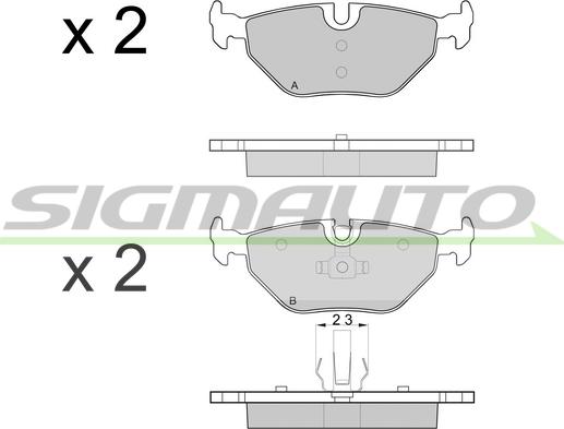 SIGMAUTO SPB051 - Комплект спирачно феродо, дискови спирачки vvparts.bg