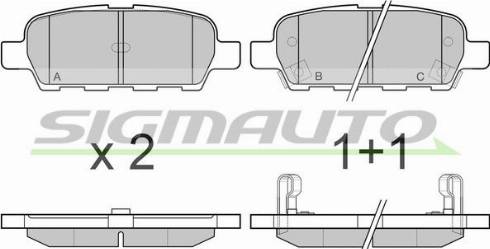 SIGMAUTO SPB067 - Комплект спирачно феродо, дискови спирачки vvparts.bg