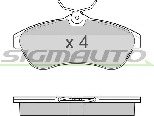 SIGMAUTO SPB009 - Комплект спирачно феродо, дискови спирачки vvparts.bg