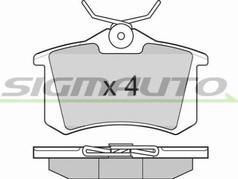 SIGMAUTO SPB004 - Комплект спирачно феродо, дискови спирачки vvparts.bg