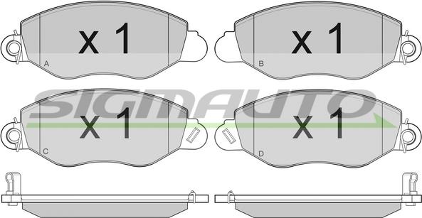 SIGMAUTO SPB010 - Комплект спирачно феродо, дискови спирачки vvparts.bg