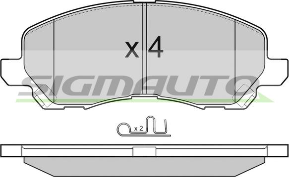 SIGMAUTO SPB080 - Комплект спирачно феродо, дискови спирачки vvparts.bg