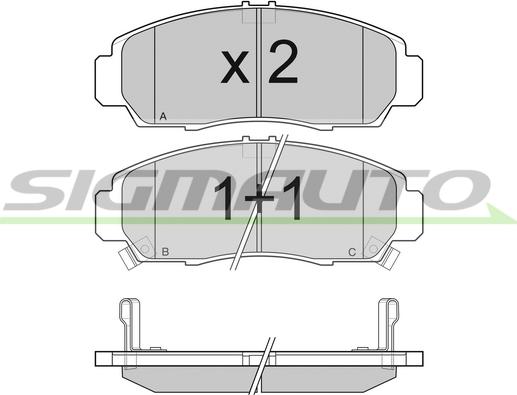 SIGMAUTO SPB083 - Комплект спирачно феродо, дискови спирачки vvparts.bg