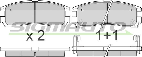 SIGMAUTO SPB038 - Комплект спирачно феродо, дискови спирачки vvparts.bg