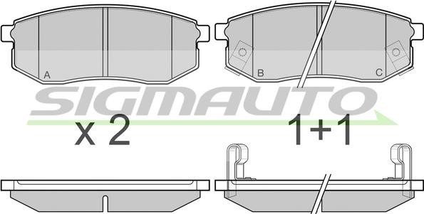 SIGMAUTO SPB029 - Комплект спирачно феродо, дискови спирачки vvparts.bg