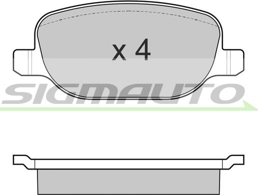 SIGMAUTO SPB024 - Комплект спирачно феродо, дискови спирачки vvparts.bg