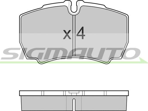 SIGMAUTO SPB025 - Комплект спирачно феродо, дискови спирачки vvparts.bg