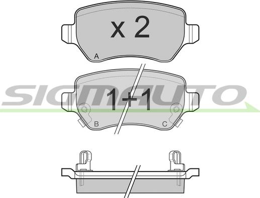 SIGMAUTO SPB027 - Комплект спирачно феродо, дискови спирачки vvparts.bg