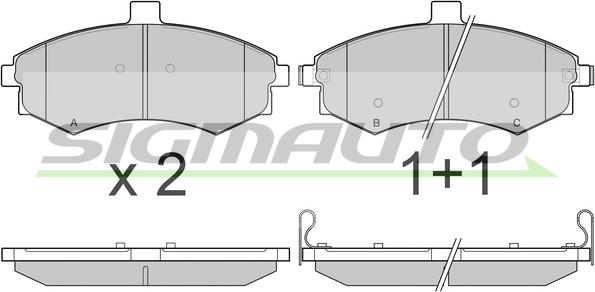 SIGMAUTO SPB079 - Комплект спирачно феродо, дискови спирачки vvparts.bg