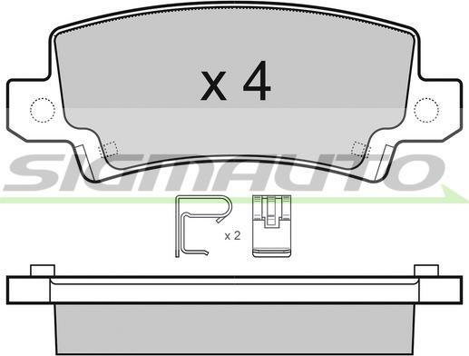 SIGMAUTO SPB070 - Комплект спирачно феродо, дискови спирачки vvparts.bg