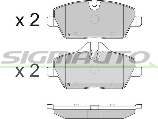 SIGMAUTO SPB195 - Комплект спирачно феродо, дискови спирачки vvparts.bg