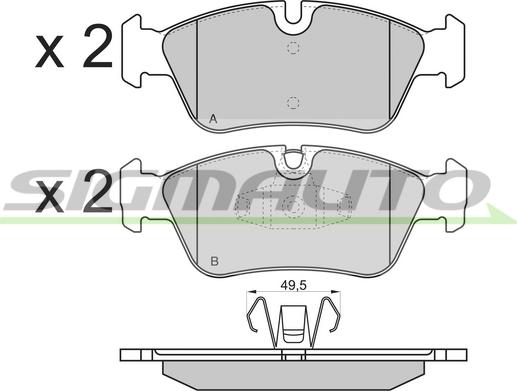 SIGMAUTO SPB193 - Комплект спирачно феродо, дискови спирачки vvparts.bg