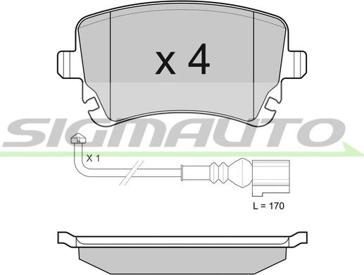 SIGMAUTO SPB140 - Комплект спирачно феродо, дискови спирачки vvparts.bg