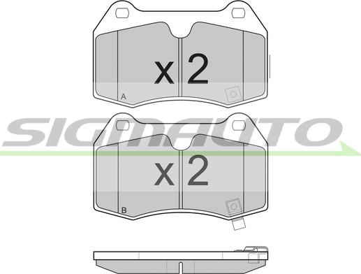 SIGMAUTO SPB165 - Комплект спирачно феродо, дискови спирачки vvparts.bg