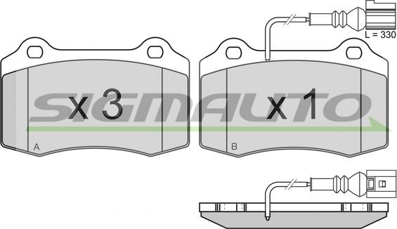 SIGMAUTO SPB161 - Комплект спирачно феродо, дискови спирачки vvparts.bg