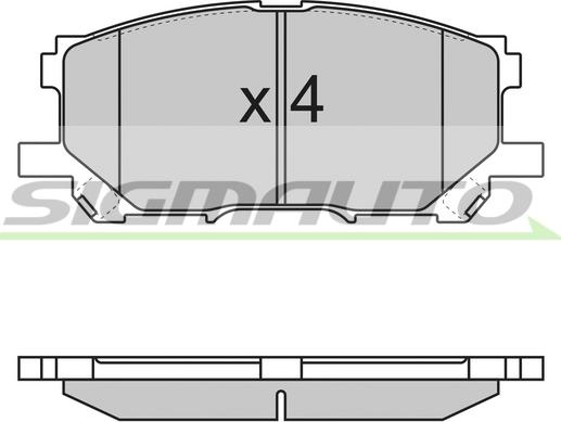 SIGMAUTO SPB168 - Комплект спирачно феродо, дискови спирачки vvparts.bg