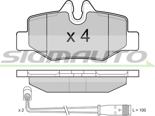 SIGMAUTO SPB101 - Комплект спирачно феродо, дискови спирачки vvparts.bg