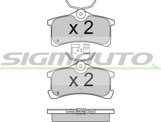 SIGMAUTO SPB107 - Комплект спирачно феродо, дискови спирачки vvparts.bg