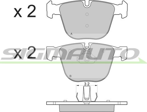 SIGMAUTO SPB115 - Комплект спирачно феродо, дискови спирачки vvparts.bg