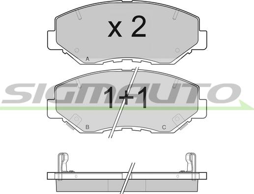 SIGMAUTO SPB117 - Комплект спирачно феродо, дискови спирачки vvparts.bg