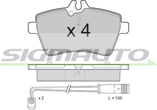 SIGMAUTO SPB189 - Комплект спирачно феродо, дискови спирачки vvparts.bg