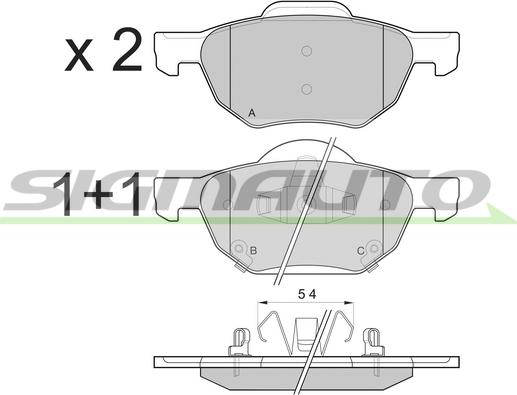 SIGMAUTO SPB185 - Комплект спирачно феродо, дискови спирачки vvparts.bg