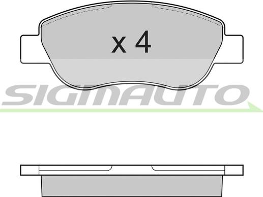 SIGMAUTO SPB186 - Комплект спирачно феродо, дискови спирачки vvparts.bg