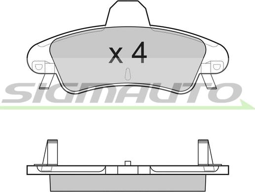 SIGMAUTO SPB188 - Комплект спирачно феродо, дискови спирачки vvparts.bg