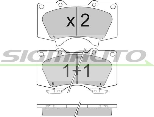 SIGMAUTO SPB139 - Комплект спирачно феродо, дискови спирачки vvparts.bg