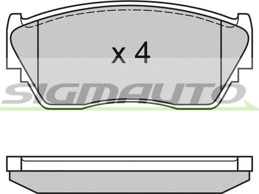 SIGMAUTO SPB125 - Комплект спирачно феродо, дискови спирачки vvparts.bg