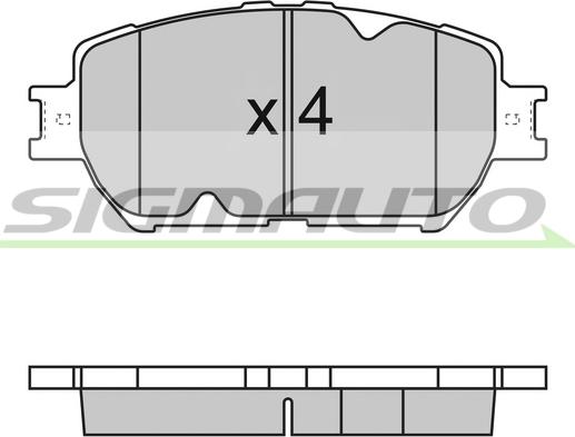 SIGMAUTO SPB126 - Комплект спирачно феродо, дискови спирачки vvparts.bg