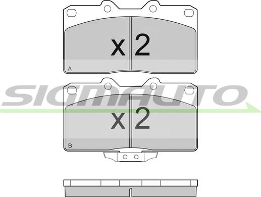 SIGMAUTO SPB128 - Комплект спирачно феродо, дискови спирачки vvparts.bg