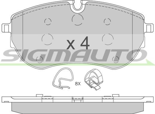 SIGMAUTO SPB849 - Комплект спирачно феродо, дискови спирачки vvparts.bg