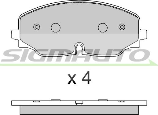 SIGMAUTO SPB809 - Комплект спирачно феродо, дискови спирачки vvparts.bg